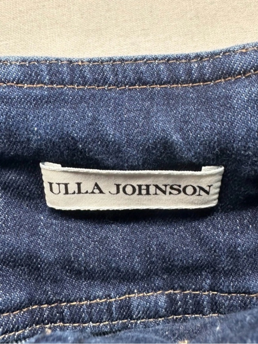 Ulla Johnson High Rise Denim Jeans Button Patch Front Pockets Seam Blue Womens 0 - Picture 4 of 11